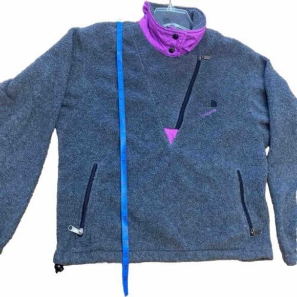 The North Face Women's Extreme Pile Pullover Half-zip Size 8 Purple /Coal Gray - Picture 3 of 10